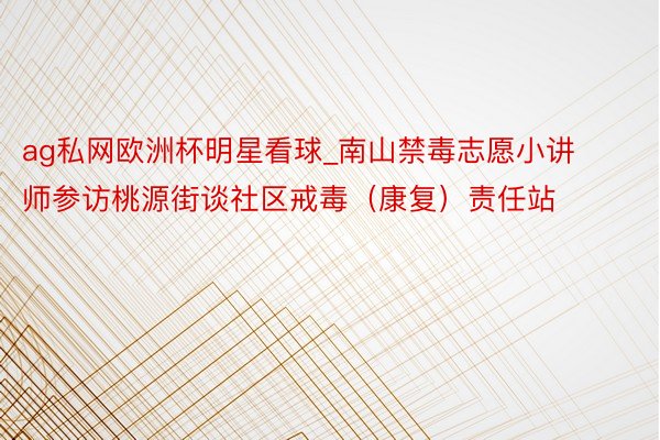 ag私网欧洲杯明星看球_南山禁毒志愿小讲师参访桃源街谈社区戒毒（康复）责任站