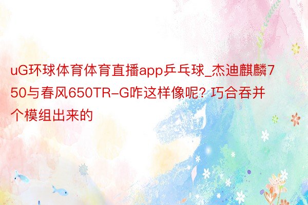 uG环球体育体育直播app乒乓球_杰迪麒麟750与春风650TR-G咋这样像呢? 巧合吞并个模组出来的